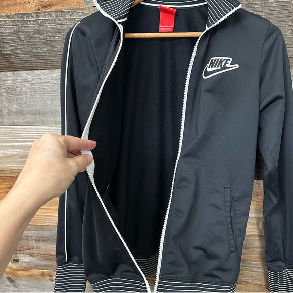 Nike Womens Full Zip Warm Up Track Jacket Pre Game Size S Black White Red Tag - Picture 7 of 12